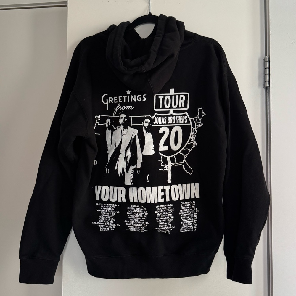 Jonas Brothers Greetings From Your Hometown Tour 2025 black hoodie